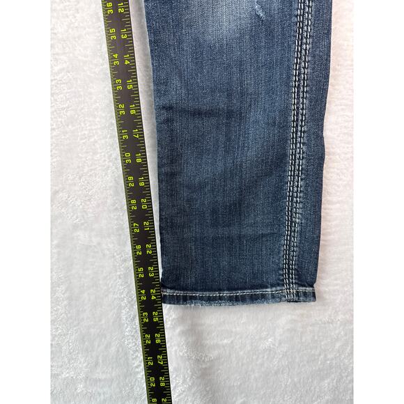 Silver Jeans Twisted Capri Women Size 29 Thick Stitch Dark Wash Stretch Denim - Picture 7 of 10